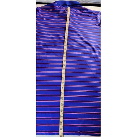 Greyson Polo Shirt Mens XL‎ Purple Striped Short Sleeve Golf Performance NWOT - Picture 8 of 11